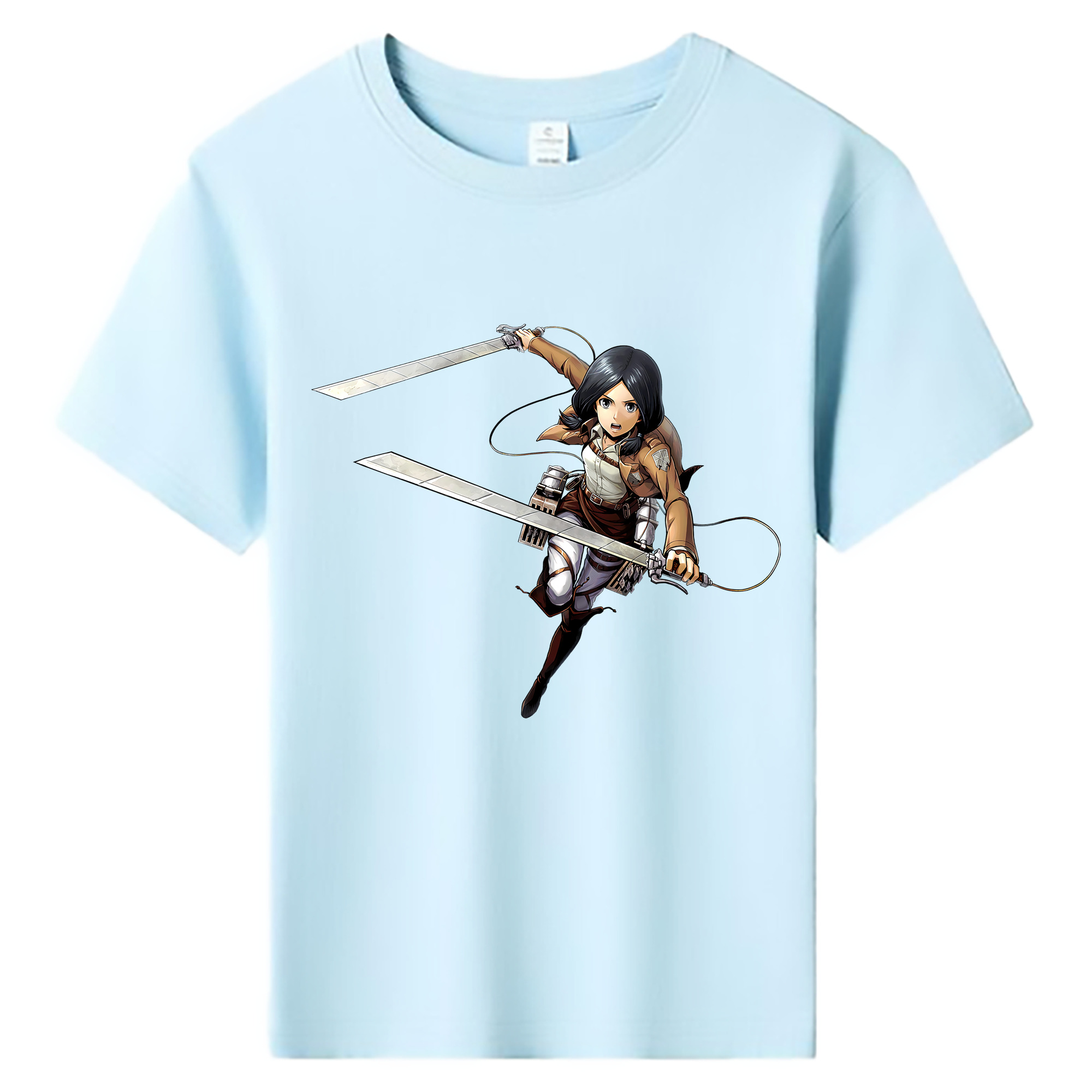 （画像用） 進撃の巨人 ミカサ·アッカーマン Attack on Titan Mikasa Ackerman 綿100％キッズTシャツ（フロントプリント）